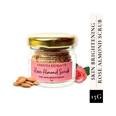 Essentia Extracts: Rose Almond Skin Brightening Scrub,  Face & Body -  15gm