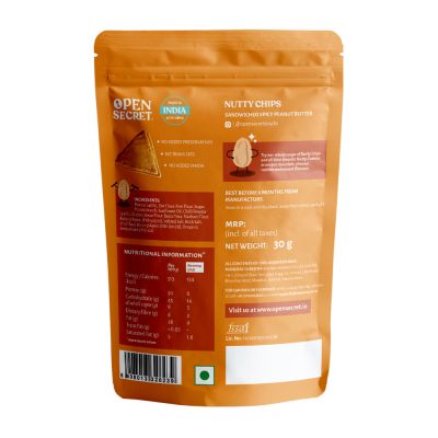 Open Secret: 6 Open Secret Spicy Peanut Butter Nutty Chips  -180gm
