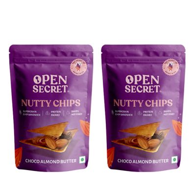 Open Secret: 6 Open Secret Choco Almond Nutty Chips - Pack fo 2 - 180 gm each