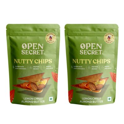 Open Secret: 6 Open Secret Lemon Chili Nutty Chips - Pack of 2 - 180gm each