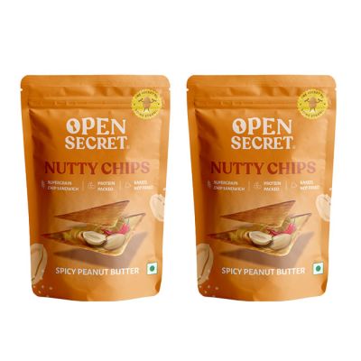 Open Secret: 6 Open Secret Spicy Peanut Butter Nutty Chips - Pack of 2 - 180gm each