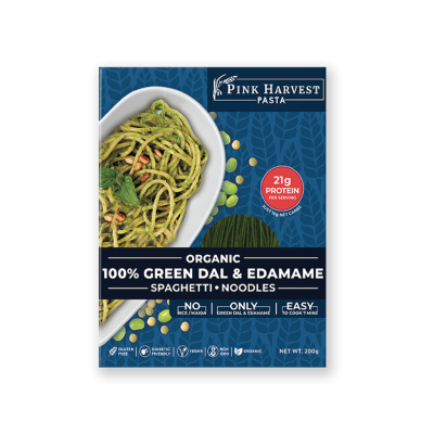 Pink Harvest: Organic 100% Green Dal & Edamame Spaghetti Noodles - 200g