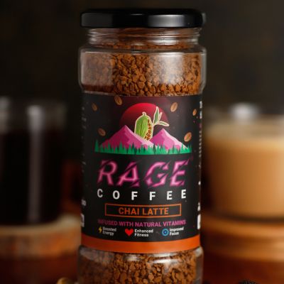 Rage Coffee: Chai Latte Flavour - Premium Arabica Instant Coffee | Boldest, Smoothest, Tastiest, All Natural Coffee - 100gm