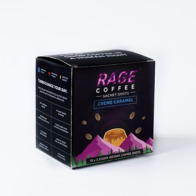 Rage Coffee: Rage Coffee - Creme Caramel - Premium Arabica Instant Coffee - 3.25gm x 10 Sachet Shots
