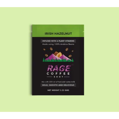 Rage Coffee: Rage Coffee - Irish Hazelnut - Premium Arabica Instant Coffee - 3.25gm x 10 Sachet Shots