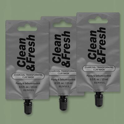 Eunyul: Charcoal Transforming Clay Mask Pouch (15ml) - Pack of 3