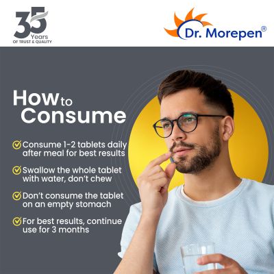 Dr. Morepen: Testo Boost for Men, Testosterone Booster Tablets for Energy, Stamina & Muscle Growth - 60 Veg Tablets Pack of 2