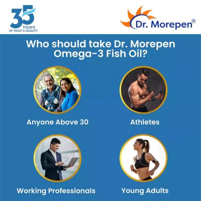 Dr. Morepen: COD Liver Oil Softgels with Natural Omega 3, Vitamin A & D and Omega 3 Deep Sea Fish Oil Triple Strength - 160 Softgels