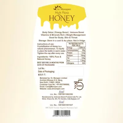 Dr. Morepen: Natural & Pure Multi Flora Honey NMR Tested - 250gm Pack of 4