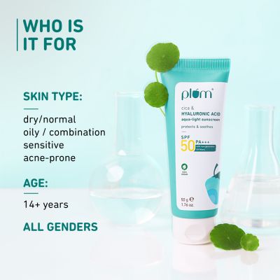 Plum: Cica & Hyaluronic Acid Aqua-Light Sunscreen SPF 50 PA+++ 50g