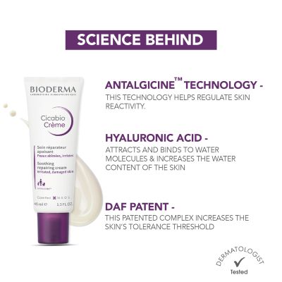 Bioderma: Cicabio creme repairing soothing cream irritated damaged skin baby children adult 40ml Bioderma: Cicabio creme repairing soothing cream irritated damaged skin baby children adult 40ml