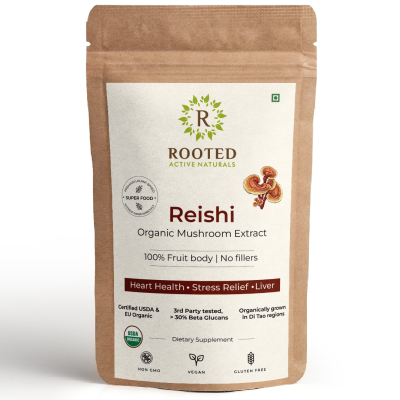 Rooted Active Naturals: Oyster Mushroom Extract Powder | Supports Immunity, Cardio Health, Helps Healthy Cholesterol & Maintain Blood Sugar Levels |For Immunomodulatory Support |60 g