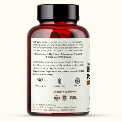 Rooted Active Naturals: Lions Mane mushroom Extract  ( 120 g) | Memory, Focus, Brain Powder & Nerve Health. USDA Organic, 38% Beta Glucans
