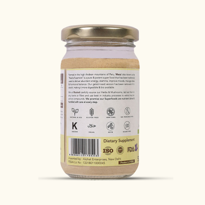Rooted Active Naturals: Maca Root Extract powder (100 g) -Stamina, Virility, Hormonal support| Imported from Peru, Certified Organic, Gelatinised