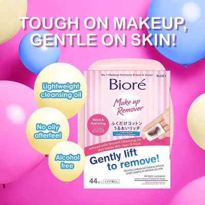 Biore: Makeup Remover Cleansing Oil Cotton Facial Sheets Moist & Hydrating