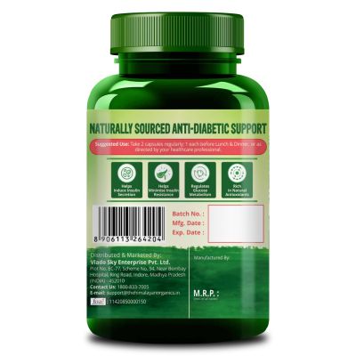 Vlado's Himalayan Organics: Diabetes Support Supplement | Helps Control Blood Sugar Levels | 100% Vegetarian (60 Capsules)