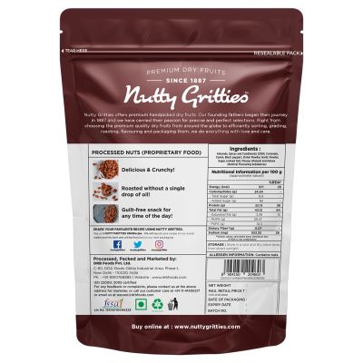 Nutty Gritties: Barbeque Almonds, Dry Roasted Non Fried and Zero Oil - 400g (2 Pack of 200g each)