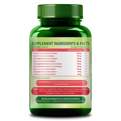 Vlado's Himalayan Organics: Diabetes Support Supplement | Helps Control Blood Sugar Levels | 100% Vegetarian (60 Capsules)