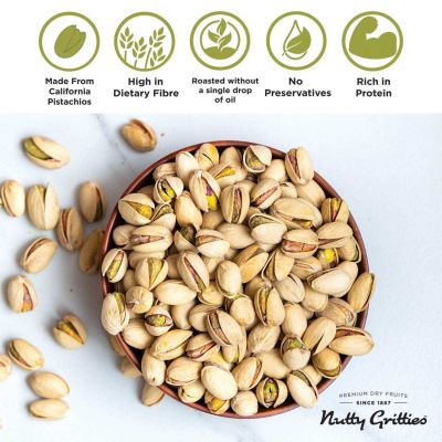 Nutty Gritties: California Roasted Pistachios, Lightly Salted and Dry Roasted - 400g (2 Pack of 200g each)