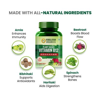 Vlado's Himalayan Organics: Plant Based Vitamin B12 Natural- 120 Veg Capsules