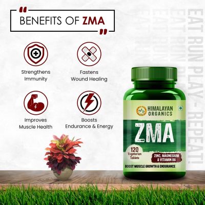 Vlado's Himalayan Organics: ZMA (Zinc, Magnesium Aspartate) Sports Recovery Supplement - 120 Veg Tablets