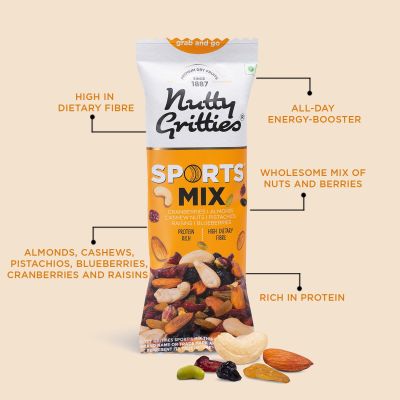 Nutty Gritties: Sports Mix (Pack of 6 x 40g each) - 240g
