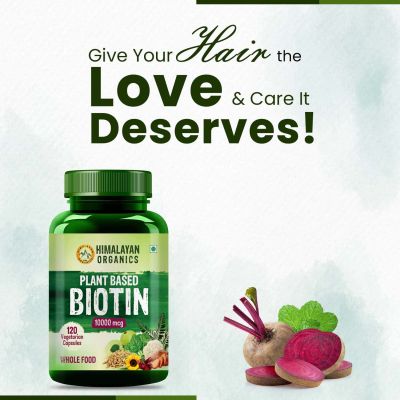 Vlado's Himalayan Organics: Plant Based Biotin 10,000mcg/Serve- 120 Veg Capsules