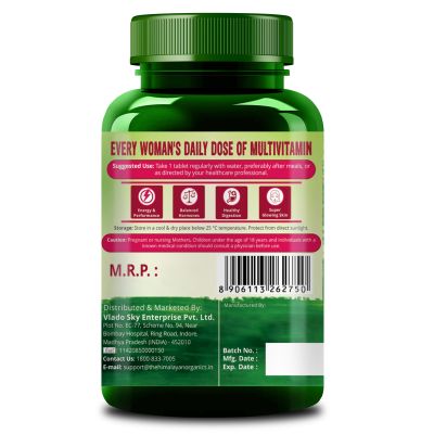 Vlado's Himalayan Organics: Multivitamin with Probiotics for Women | 120 Veg Tabs | 60 + Natural Extracts, Essential Vitamins & Minerals |Vitamin D3, B12, Calcium, Curcumin & Biotin