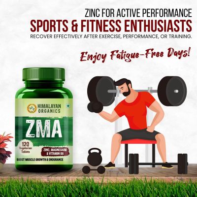 Vlado's Himalayan Organics: ZMA (Zinc, Magnesium Aspartate) Sports Recovery Supplement - 120 Veg Tablets