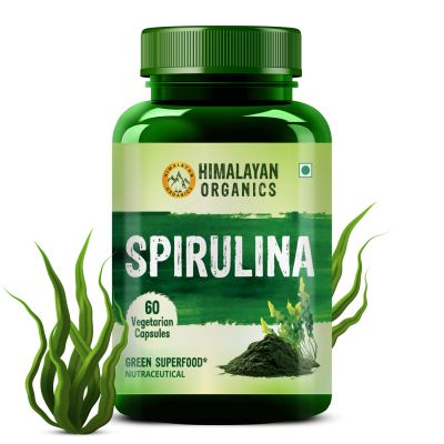 Vlado's Himalayan Organics: Spirulina 2000mg Supplement | Green Food For Good Health Weight Management And Immunity Booster | Helps In Healthy Heart - 60 Vegetarian Capsules