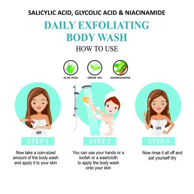 Love Earth: Salicylic Acid, Glycolic Acid & Niacinamide Exfoliating Body Wash