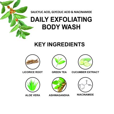 Love Earth: Salicylic Acid, Glycolic Acid & Niacinamide Exfoliating Body Wash