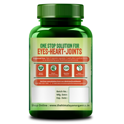 Vlado's Himalayan Organics: Vegan Omega 3 6 9 with DHA (560mg) for Healthy Heart, Joints & Eyes for Men & Women - 60 veg capsules