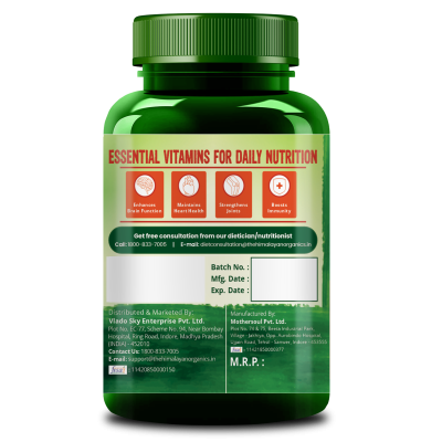 Vlado's Himalayan Organics: Vegan Omega-3 Capsules with Multivitamin, EPA, DHA, B1,B2,B3,B5,B7,B9,B9,B12,C,D3,K2, 25+ Ingredients for Energy, Immunity, Heart, Bone & Joints Support - 60 veg capsules