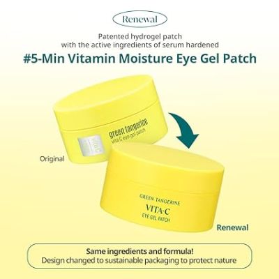 Mizon: Green Tangerine Vitamin C Moisturizing Eye Patch, 5-minute, Hydrating Gel Patch (60 sheets)