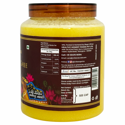 jivika naturals: Vedic Hand Churned Bilona Gir Cow Ghee - 500ml