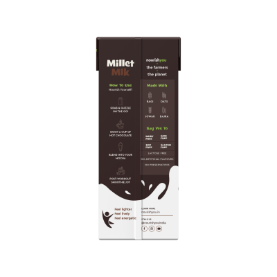 Nourish You: Plant Based Chocolate Millet Milk 200Ml ( Pack Of 12)