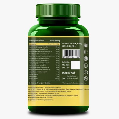 Vlado's Himalayan Organics: Pure Shilajit 24 carat Gold with Ashwagandha, Safed musli, Kaunch beej , Gokshura Swarna & Rajat Bhasma +10 more Ayurvedic herbs - -Boost Stamina, Strenght, Energy Power, Build Muscle Mass - 60 Veg Capsules