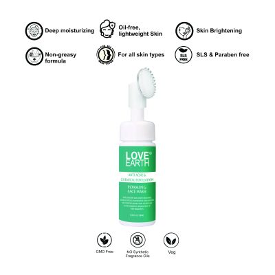 Love Earth: Anti Acne & Chemical Exfoliation Foaming Face Wash- 100ml