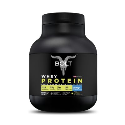 Bolt Nutrition: Nutrition 100% Whey Protein Powder | With Superfood PHYCOCYANIN |5LB, 2.268 kg (69 Serving) | Saffron Pistachio