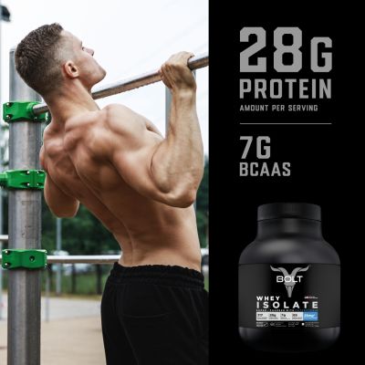 Bolt Nutrition: Nutrition 100% Whey Isolate Protein Powder | With Superfood PHYCOCYANIN |5LB/2.26kg (69 Servings) | Madagascar Vanilla