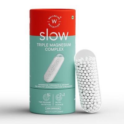 Wellbeing Nutrition: Slow Triple Magnesium Complex with Glycinate, Aquamin® Citrate & Threonate - 1000mg - 60 Veg Capsules