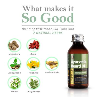 Ustraa: Ayurvedic Beard Growth Oil - 100ml