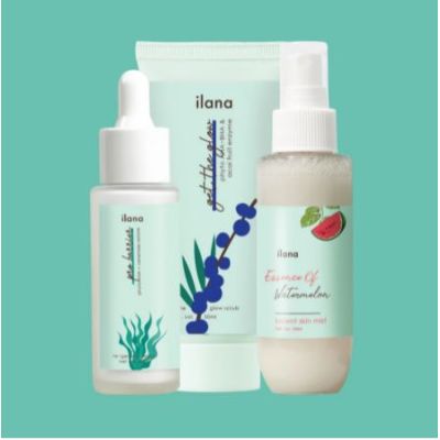 ilana: Glow O'Clock L Aha~Bha Exfoliating Face Scrub + Mist + Serum Trio