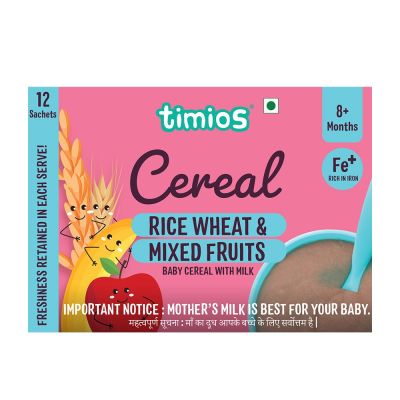 Timios: Milk Based Baby Cereal - Rice Wheat Mixed Fruit - 300 gm