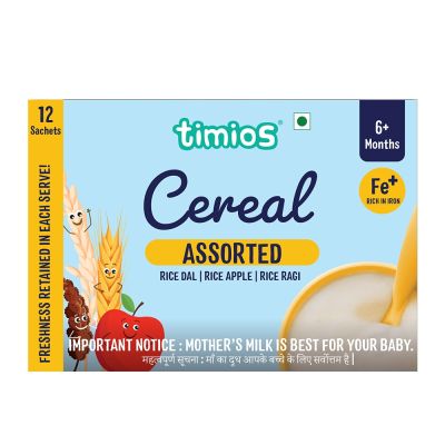 Timios: Milk Based Baby Cereal - 6+ Months Assorted - 300 gm