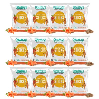 Timios: Carrot And Cumin - Sticks - 360 gm (Pack of 12)