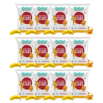 Timios: Banana & Honey - Stars -360 gm (Pack of 12)
