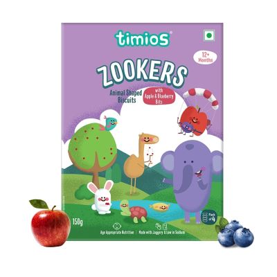 Timios: Zookers - Apple & Blueberry Bits - 150 gm
