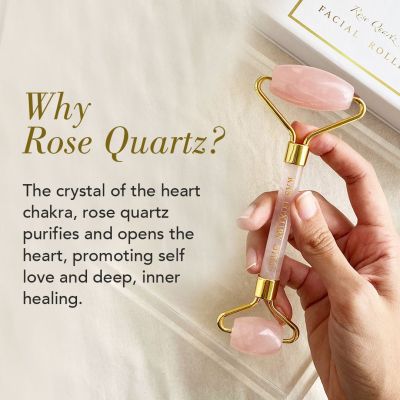 RAS Luxury Oils: Rose Quartz Face Roller Massage Tool - 1ml